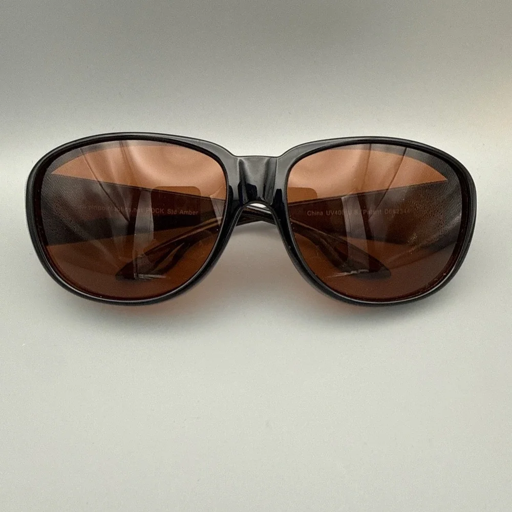 Pinpoint Optics POCK Authentic Black Fit Over Sunglasses Amber Lenses UV400